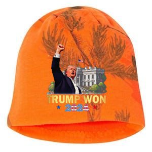 Trump Won 2024 President 47th Of White House Donald Trump Gift Kati - Camo Knit Beanie