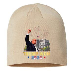 Trump Won 2024 President 47th Of White House Donald Trump Gift Sustainable Beanie