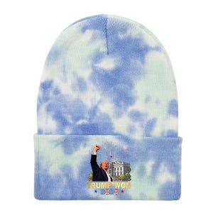 Trump Won 2024 President 47th Of White House Donald Trump Gift Tie Dye 12in Knit Beanie