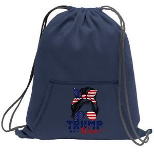 Trump Won 2024 Messy Bun Girl Women President 47th Trump Win Sweatshirt Cinch Pack Bag