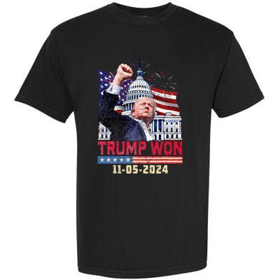 Trump Wins 2024 Election Trump Won 2024 Garment-Dyed Heavyweight T-Shirt