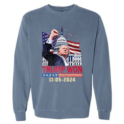 Trump Wins 2024 Election Trump Won 2024 Garment-Dyed Sweatshirt