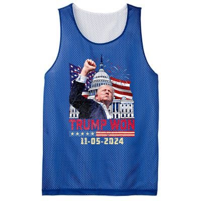 Trump Wins 2024 Election Trump Won 2024 Mesh Reversible Basketball Jersey Tank