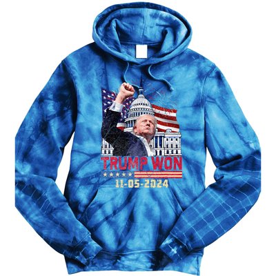 Trump Wins 2024 Election Trump Won 2024 Tie Dye Hoodie