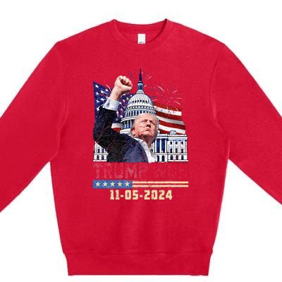 Trump Wins 2024 Election Trump Won 2024 Premium Crewneck Sweatshirt