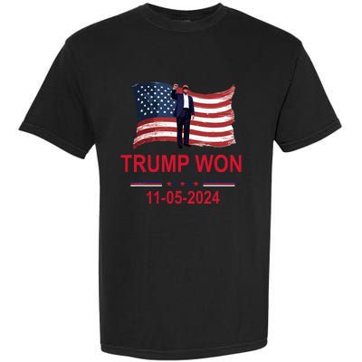 Trump Wins 2024 Election Trump Won 2024 Garment-Dyed Heavyweight T-Shirt