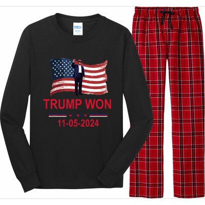 Trump Wins 2024 Election Trump Won 2024 Long Sleeve Pajama Set