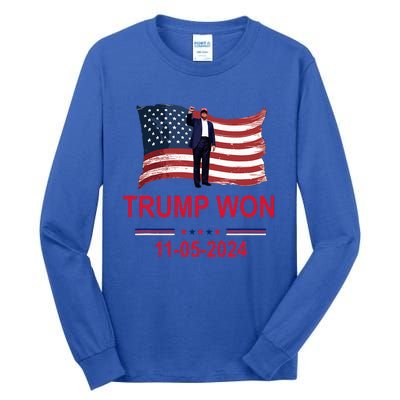 Trump Wins 2024 Election Trump Won 2024 Tall Long Sleeve T-Shirt