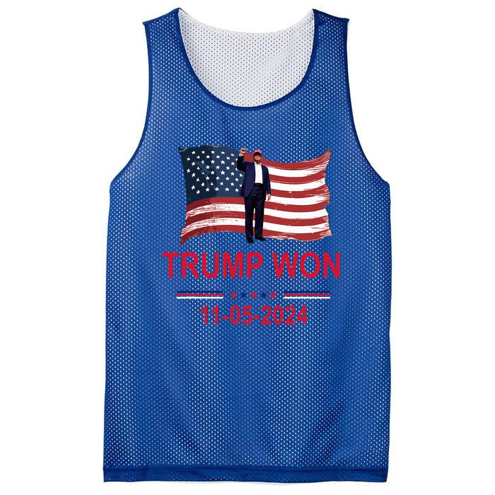 Trump Wins 2024 Election Trump Won 2024 Mesh Reversible Basketball Jersey Tank