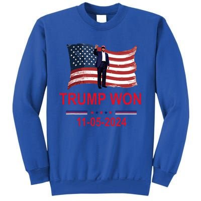 Trump Wins 2024 Election Trump Won 2024 Tall Sweatshirt