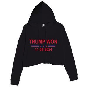 Trump Wins 2024 Election Trump Won 2024 Crop Fleece Hoodie