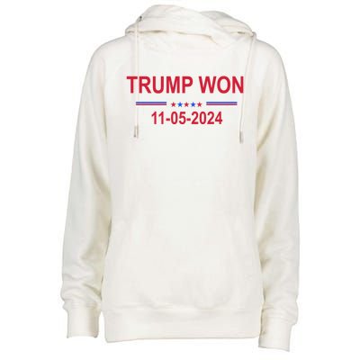 Trump Wins 2024 Election Trump Won 2024 Womens Funnel Neck Pullover Hood