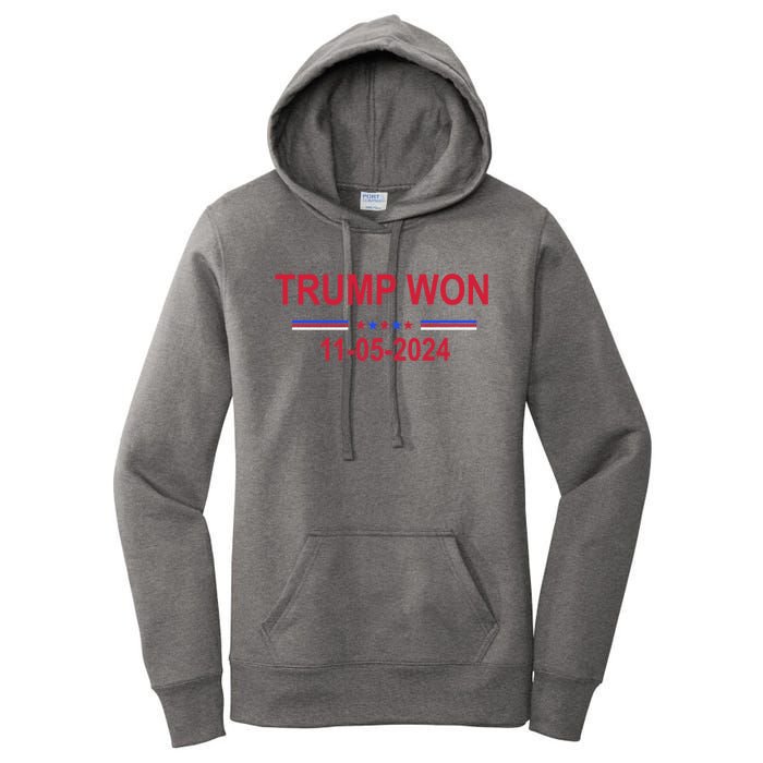 Trump Wins 2024 Election Trump Won 2024 Women's Pullover Hoodie