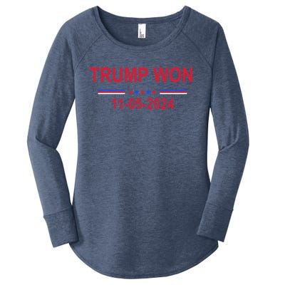 Trump Wins 2024 Election Trump Won 2024 Women's Perfect Tri Tunic Long Sleeve Shirt