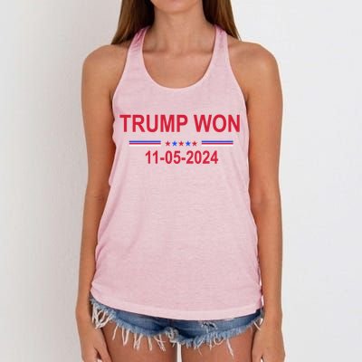 Trump Wins 2024 Election Trump Won 2024 Women's Knotted Racerback Tank