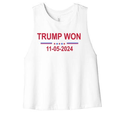 Trump Wins 2024 Election Trump Won 2024 Women's Racerback Cropped Tank