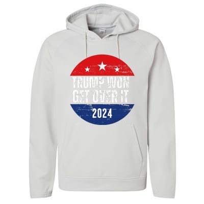 Trump Won 2024 Trump President Performance Fleece Hoodie