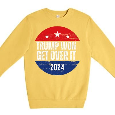 Trump Won 2024 Trump President Premium Crewneck Sweatshirt