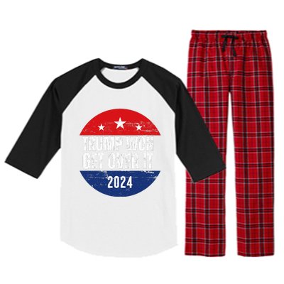 Trump Won 2024 Trump President Raglan Sleeve Pajama Set