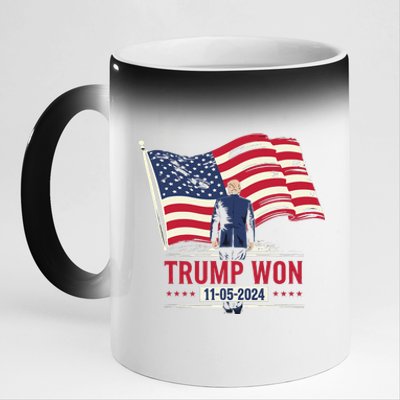 Trump Wins 2024 Election Trump Won 2024 11oz Black Color Changing Mug