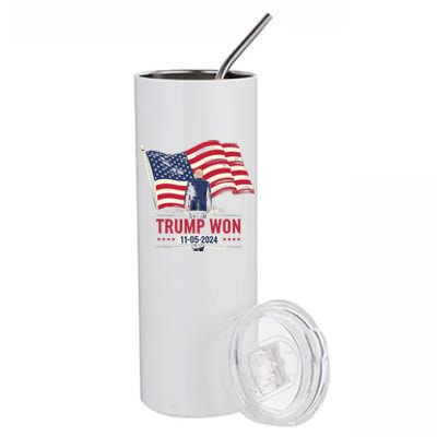 Trump Wins 2024 Election Trump Won 2024 Stainless Steel Tumbler