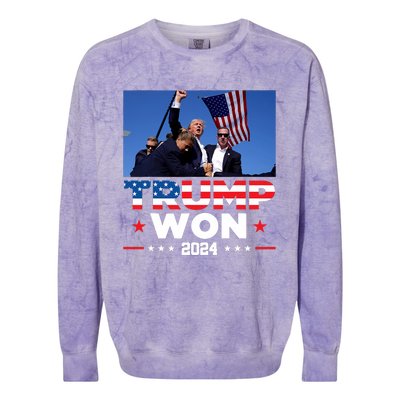 Trump Won 2024 Get Over It 47th Us President Colorblast Crewneck Sweatshirt