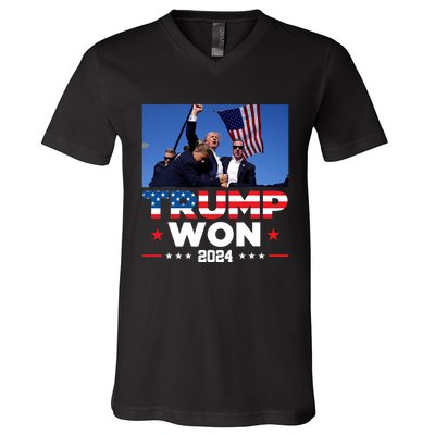 Trump Won 2024 Get Over It 47th Us President V-Neck T-Shirt