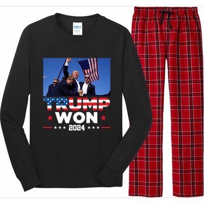 Trump Won 2024 Get Over It 47th Us President Long Sleeve Pajama Set