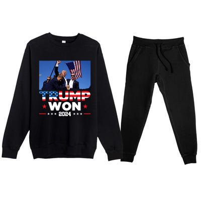 Trump Won 2024 Get Over It 47th Us President Premium Crewneck Sweatsuit Set