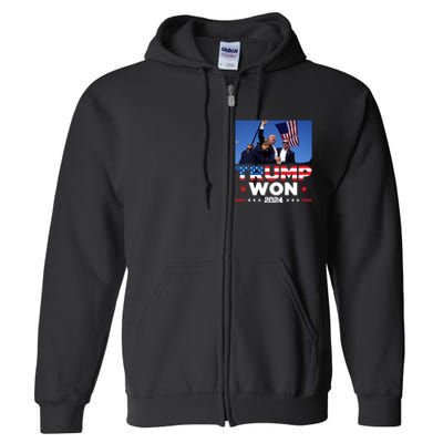 Trump Won 2024 Get Over It 47th Us President Full Zip Hoodie