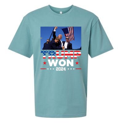 Trump Won 2024 Get Over It 47th Us President Sueded Cloud Jersey T-Shirt