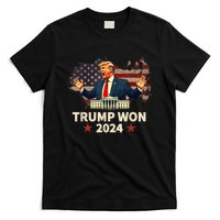 Trump Won 2024 President 47th Election Us Flag T-Shirt