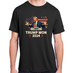 Trump Won 2024 President 47th Election Us Flag Adult ChromaSoft Performance T-Shirt