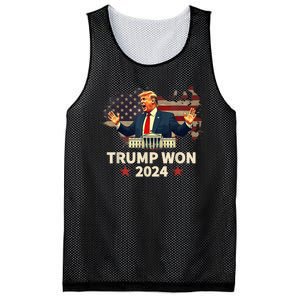 Trump Won 2024 President 47th Election Us Flag Mesh Reversible Basketball Jersey Tank