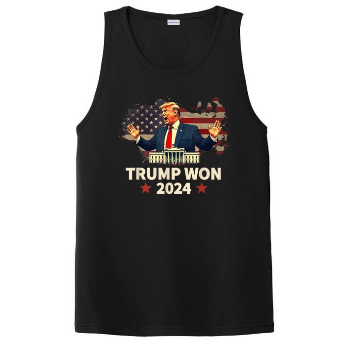 Trump Won 2024 President 47th Election Us Flag PosiCharge Competitor Tank