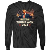 Trump Won 2024 President 47th Election Us Flag Tie-Dye Long Sleeve Shirt