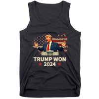 Trump Won 2024 President 47th Election Us Flag Tank Top