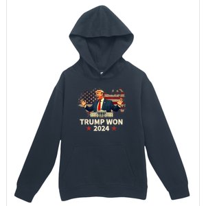 Trump Won 2024 President 47th Election Us Flag Urban Pullover Hoodie