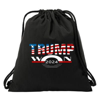 Trump Wins 2024 Election Trump Won 2024 Trump Win Drawstring Bag