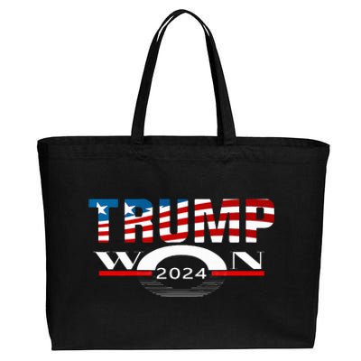 Trump Wins 2024 Election Trump Won 2024 Trump Win Cotton Canvas Jumbo Tote