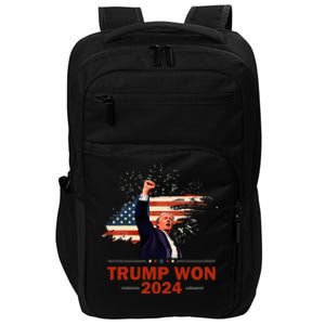 Trump Won 2024 Election President 47 Th American Flag Impact Tech Backpack