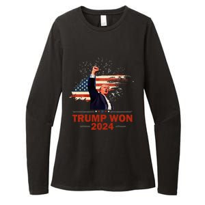 Trump Won 2024 Election President 47 Th American Flag Womens CVC Long Sleeve Shirt