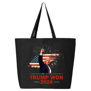 Trump Won 2024 Election President 47 Th American Flag 25L Jumbo Tote