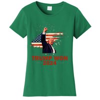 Trump Won 2024 Election President 47 Th American Flag Women's T-Shirt