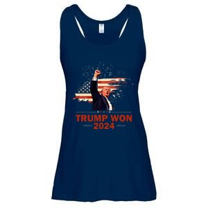 Trump Won 2024 Election President 47 Th American Flag Ladies Essential Flowy Tank