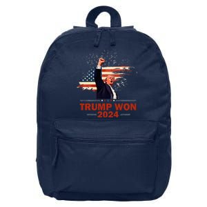 Trump Won 2024 Election President 47 Th American Flag 16 in Basic Backpack