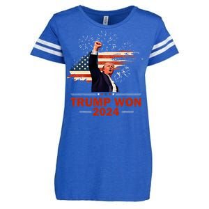 Trump Won 2024 Election President 47 Th American Flag Enza Ladies Jersey Football T-Shirt