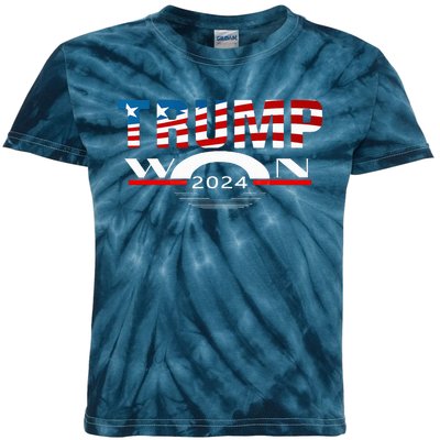 Trump Wins 2024 Election Trump Won 2024 Kids Tie-Dye T-Shirt