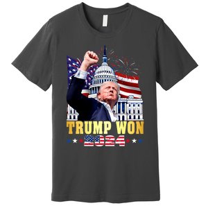 Trump Won 2024 President 47th Of White House Donald Trump Premium T-Shirt