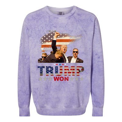 Trump Won 2024 President 47th Of White House Colorblast Crewneck Sweatshirt